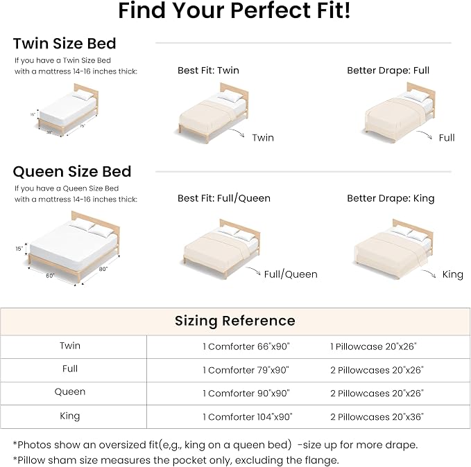 Love's cabin Beige Queen Comforter Set, 3-Piece Prewashed Bed Set with 1 Comforter (90 x 90 in) & 2 Pillowcases, Lightweight & Breathable for All Seasons | Soft