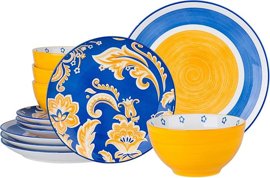 Plates and Bowls Sets Ceramic Dinnerware Sets Plate Set Porcelain Dishes Set for 4 Dinner Plates