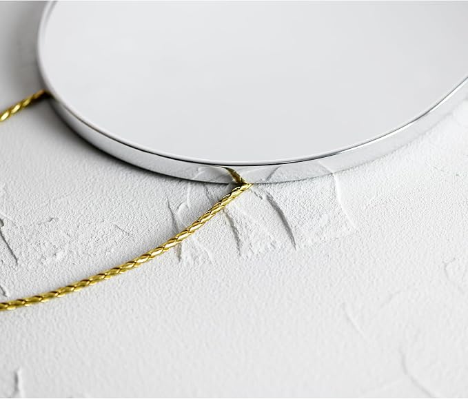 Oval Mirror with Lanyard, High Definition Bathroom Mirror for Bathroom, Hallway, Living Room (Sliver, 11.61x18.9inch)