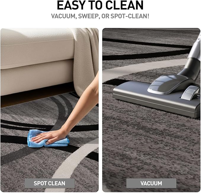 Rugshop Wavy Circles Design Runner Rug, Non-Shedding Carpet for Hallway or Entryway, Gray, 2' x 7'2"