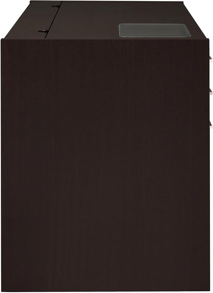 Coaster Home Furnishings - Halston - Engineered Wood - 47-Inch Computer Desk with Drawers, Door Cabinet & Lift-Top Storage, Tempered Glass Top, Contemporary Style - Home Office - Cappuccino - 800702