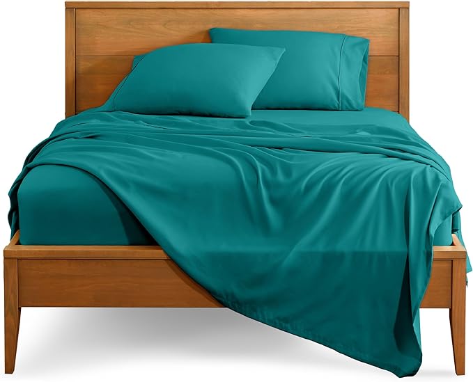 Bare Home Twin XL Sheet Set - 1800 Ultra-Soft Microfiber Twin Extra Long Bed Sheets - Double Brushed - Deep Pockets - Easy Fit - 3 Piece Set - Bedding Sheets & Pillowcases (Twin XL, Emerald)