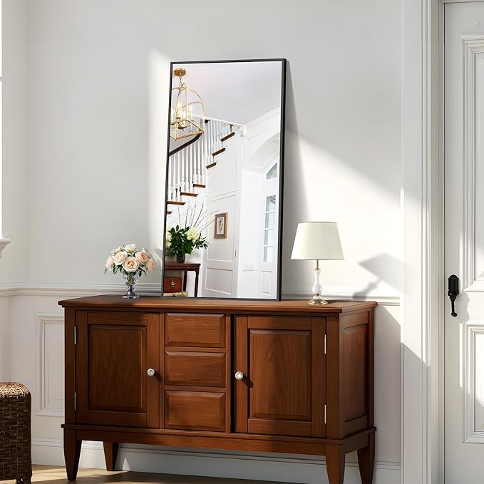 KOCUUY Black Bathroom Mirror, 20x40 Inch Rectangle Mirror for Over Sink, Modern Decorative Wall Mirror for Bedroom Living Room Bathroom, Hang Horizontal/Vertical