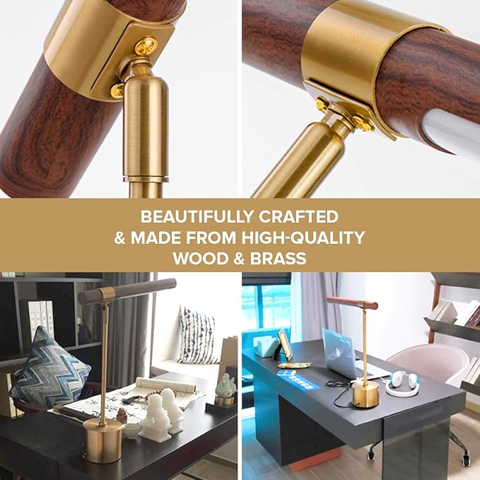 2 Pack Modern Banker Slim Table Lamp LED Desk Light - Adjustable Tilt Angle - Mid Modern Century for Home Library Bedside Office Desk Banking Desktop MCM I 3x Light Color - Cool Neutral Warm