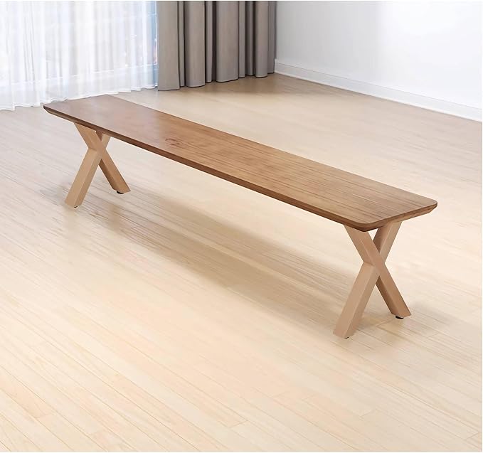 16 Inch X Shape Wood Furniture Legs - Table & Bench Replacement Legs Set of 2 - Rustic Modern Style - Square Unfinished Wooden Legs, Heavy Duty DIY Industrial