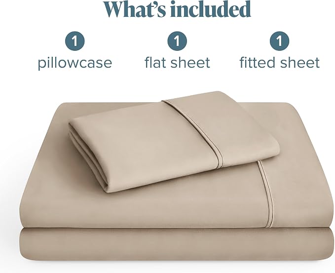 Bare Home Twin XL Sheet Set - 1800 Ultra-Soft Microfiber Twin Extra Long Bed Sheets - Double Brushed - Deep Pockets - Easy Fit - 3 Piece Set - Bedding Sheets & Pillowcases (Twin XL, Pebble)