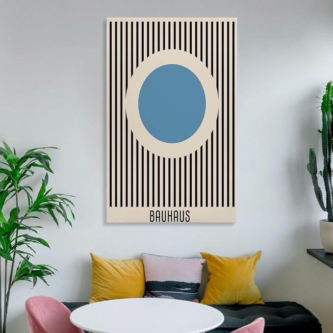 IKehu Bauhaus Exhibition Poster Mid Century Modern Bauhaus Print Minimalist Print,Room Aesthetics Poster for Room Aesthetics Canvas Wall Art Poster And Print Frame-style-26 24x36inch(60x90cm)