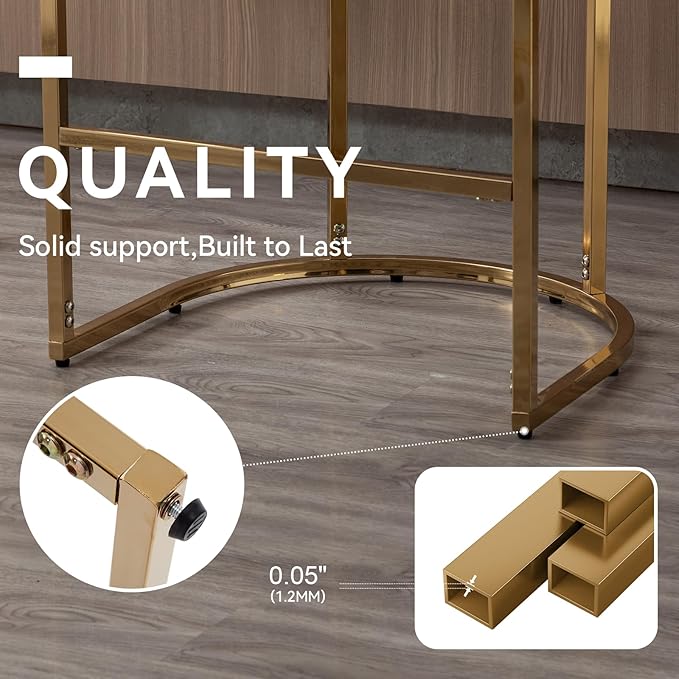 Contemporary Cream Linen Bar Stools Set of 4, 29" Upholstered Fabric Counter Height Barstools Kitchen Counter Island Stools with Screwed Together Golden Metal Base