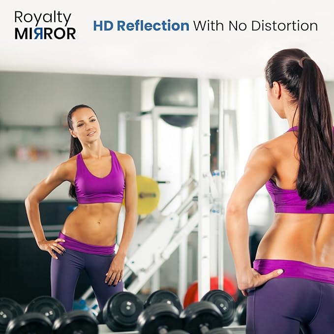 Tempered Home Gym Mirror 24"x48" - 1/4" Thick Body Large Wall Mirror Full Length for Bedroom, Garage, Bathroom - Frameless, HD Ultra Clear 24"x48" - 2 Pack