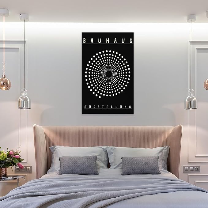 FideMm Bauhaus Print Poster,black And White Poster,Abstract Art,Minimalist,Stylish Mid Century Art Poster for Room Aesthetics Canvas Wall Art Poster And Print Frame-style 16x24inch(40x60cm)