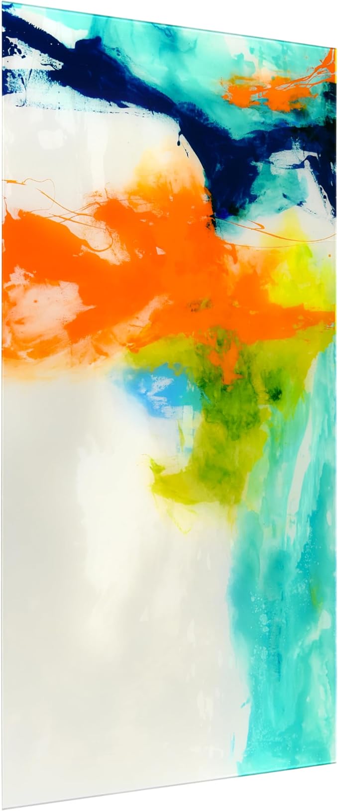 Empire Art Direct TMP-108453-2448 Tidal Abstract 1 Frameless Free Floating Tempered Glass Panel Graphic Wall Art, 48" x 24" x 0.2", Ready to Hang