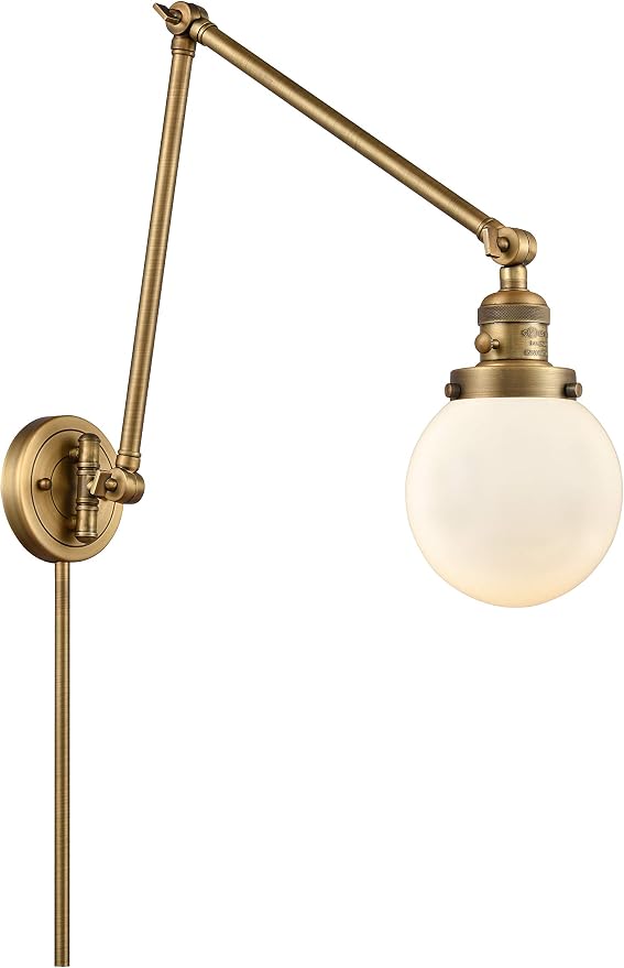 Innovations Lighting 238-BB-G201-6 Franklin Restoration One Light Swing Arm Lamp Lamp Gold, Champ, Gld Leaf