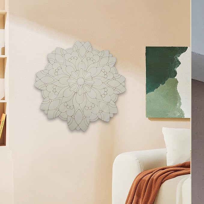 HouseVibe Geometry Wood Wall Art Ornament Bohemian Sculpture Decoration for Bathroom Bedroom Entryway Hallway Dining Room- Style F