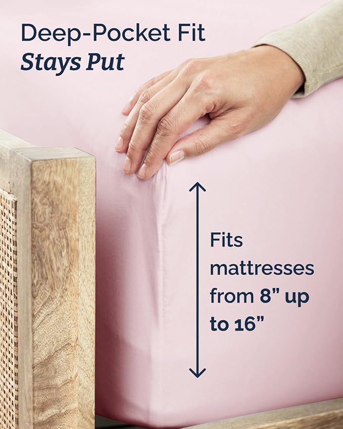 Twin XL Size 3 Piece Sheet Set - Comfy Breathable & Cooling Sheets - Hotel Luxury Bed Sheets for Women & Men - Deep Pockets, Easy-Fit, Soft & Wrinkle Free Sheets - Lavender Pink Oeko-Tex Bed Sheet Set