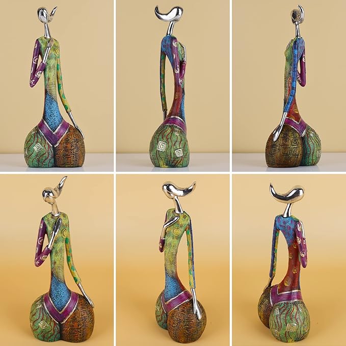 SHENGTIAN Yoga Statues Figurines for Home, Colorful Abstract Women Figurines, Minimalist Abstract Art Woman Statues, Modern Living Room Room Porch Centerpieces Bookcase Entryways Desktop Decor Crafts