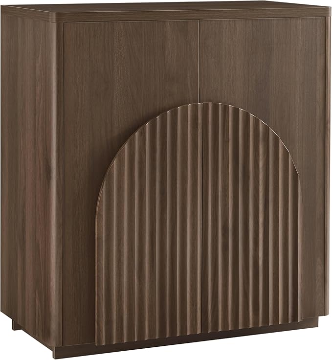 CHITA Sideboard Buffet Cabinet with Storage, Small Storage Cabinet with Doors and Shelves for Living Room Accent, Bar, Kitchen, Walnut