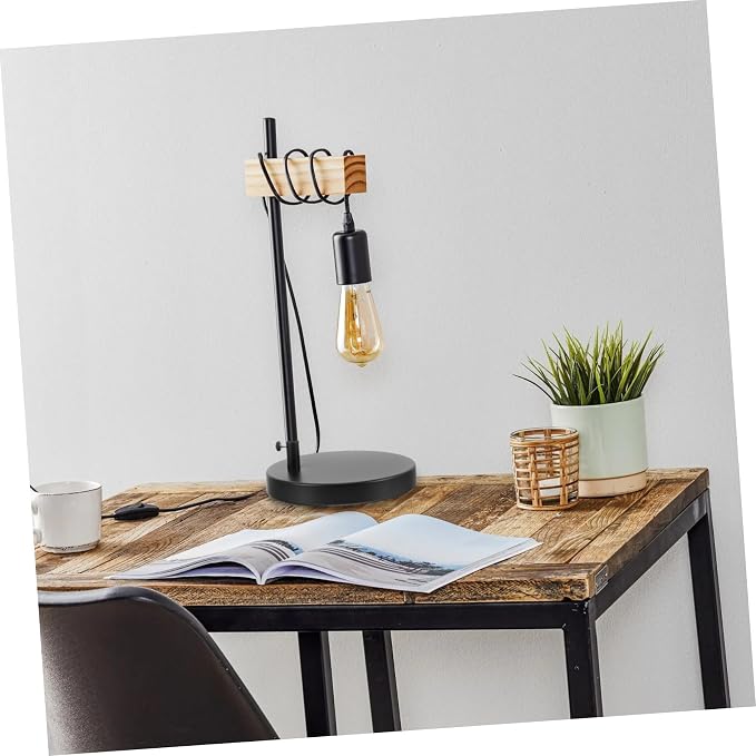 HOMSFOU Wrought Iron Desk Lamp Base Replacement Swing Arm Table Lamp Stand DIY Lighting Accessory