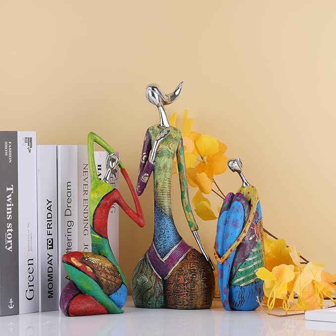 SHENGTIAN Yoga Statues Figurines for Home, Colorful Abstract Women Figurines, Minimalist Abstract Art Woman Statues, Modern Living Room Room Porch Centerpieces Bookcase Entryways Desktop Decor Crafts