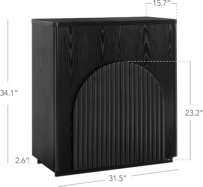 CHITA Sideboard Buffet Cabinet with Storage, Small Storage Cabinet with Doors and Shelves for Living Room Accent, Bar, Kitchen, Black