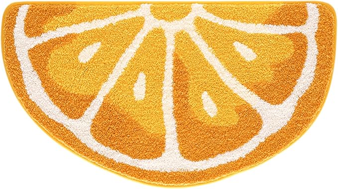 Ankah Fruit Bath Mats Cute Bathroom Rugs, Particularly Absorbent, Very Soft, and Dry Fast That Fits for Kid's Room, Bathroom or Other Room, 17.7" x 31.5", Orange