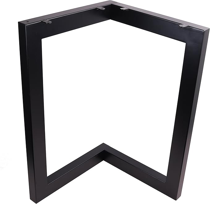 34" L-Shaped Black Steel Table Legs, Set of 2, 34" H x 23.5" W x 1/16" T, Up to 330 Lbs Weight Capacity, Perfect for Dining, Office, Kitchen Tables
