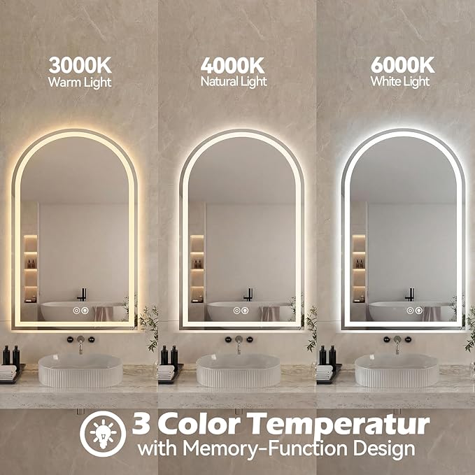 NEWBULIG Wall Mirror, Bathroom Mirror for Over Sink, Matte Metal Framed Vanity Mirror, Wall Decor for Bedroom, Tempered Glass