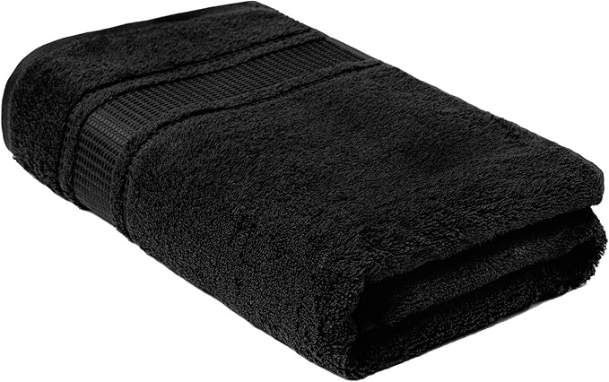 Melissa Linen, Bath Sheet, 100% Turkish Cotton Towel for Bathroom, Absorbent, Quick Dry, Durable and Soft Shower Towel, 35 in x 60 in Large, Spa and Hotel Quality, Jet Black