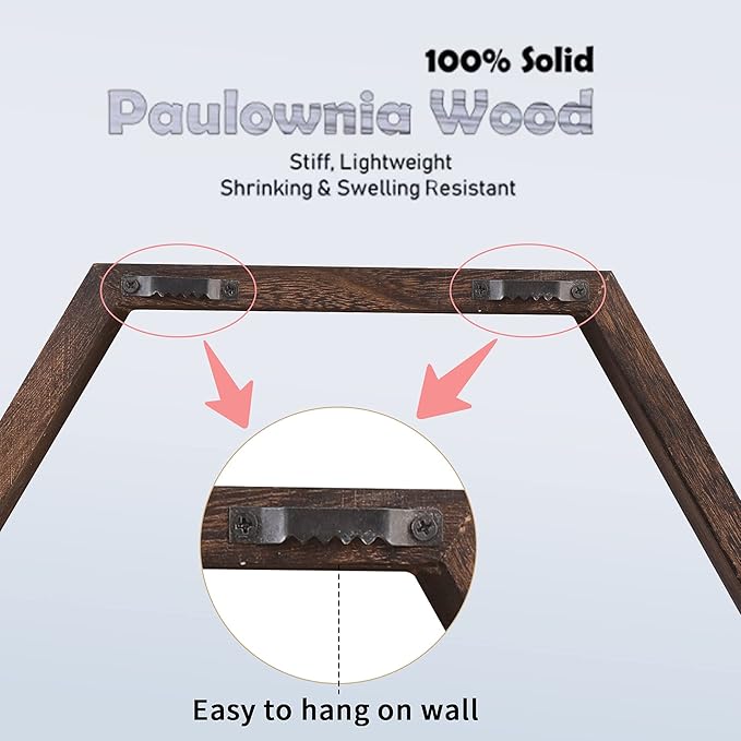 WONFUlity Hexagon Floating Shelves Honeycomb Shelves Wood Farmhouse Storage Wall Shelf for Bathroom, Kitchen, Bedroom, Living Room, Driftwood Finish Wall Decor