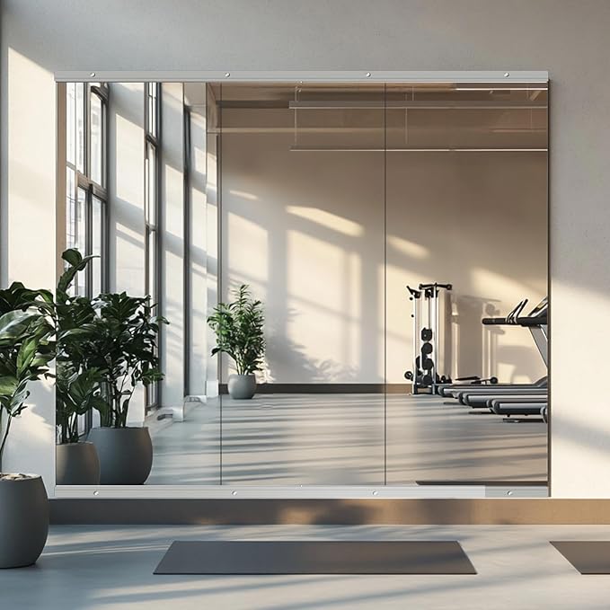 Gym Mirror, 67''x24'' 2PCS Mirrors for Home Gym Wall Large, Full Body Mirror for Yoga, Garage, Dance Studio, Anti-Rust, Tempered Glass,Frameless Rectangle Wall-Mounted Workout Mirrors