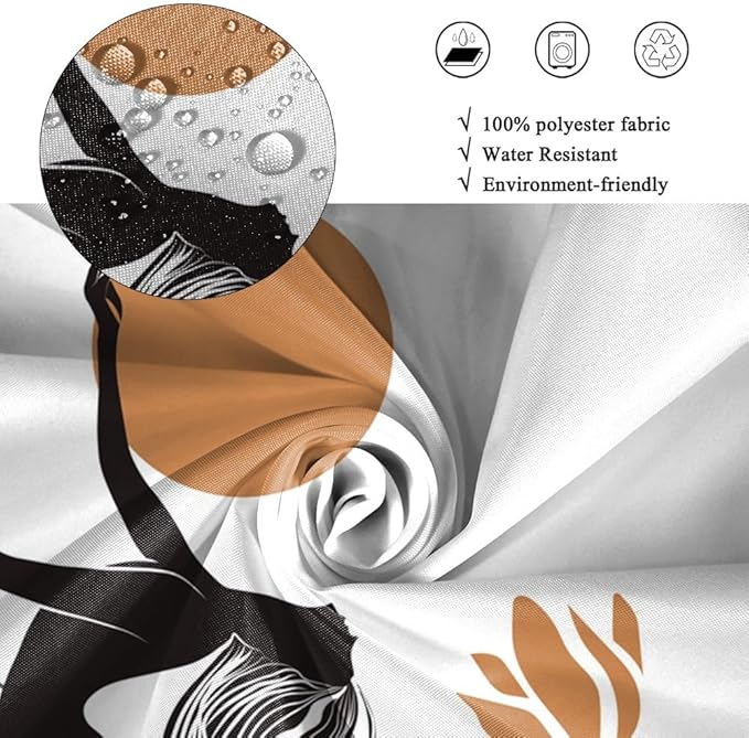 Boho Shower Curtain for Bathroom Female Dancer Holds The Sun Leaf Abstract Floral Shower Curtains Modern Minimalist Bathroom Decor Machine Washable Waterproof Polyester Fabric with Hooks 72x78 Inch