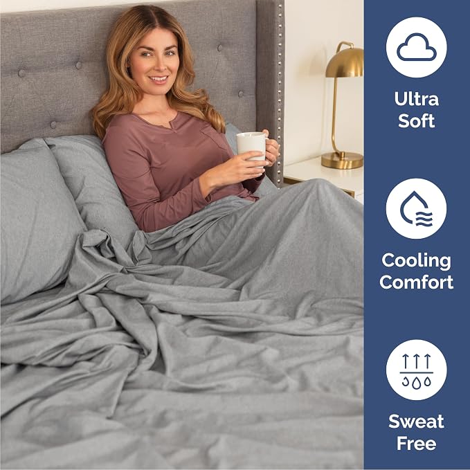 Cal King Size 4 Piece Sheet Set - Comfy Breathable & Cooling Sheets - Hotel Luxury Bed Sheets for Women & Men - Deep Pockets, Easy-Fit, Soft & Wrinkle Free Sheets - Heathered Grey Oeko-Tex Bed Sheets