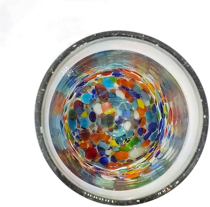 Clear & Confetti 14 oz Drinking Glasses (set of 6), Recycled Glass, Lead-free, Toxin-Free (Drinking)