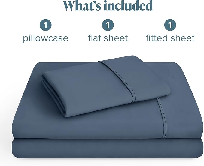 Bare Home Twin XL Sheet Set - 1800 Ultra-Soft Microfiber Twin Extra Long Bed Sheets - Double Brushed - Deep Pockets - Easy Fit - 3 Piece Set - Bedding Sheets & Pillowcases (Twin XL, Bering Sea)