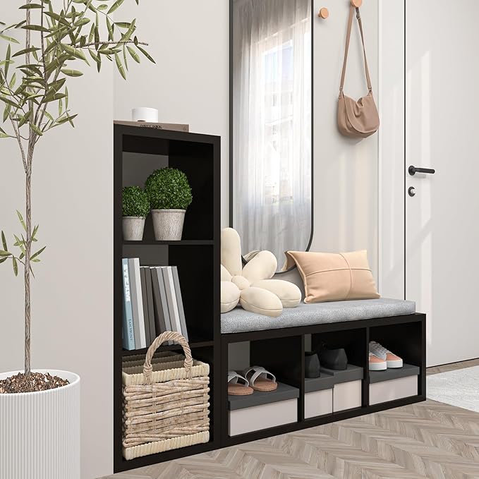 Endearing Limons【2026 Wooden Thick Border 3 Cube Shelf Storage Organizer with Anti-Tipping Kits + Reversible Open Back Bookcase (11 x 11 Unit Cell Chocolate)