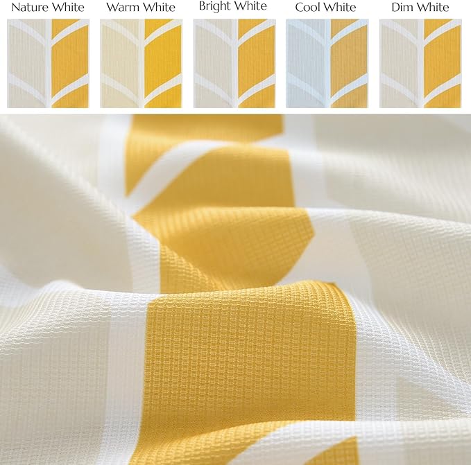 jinchan Yellow and White Shower Curtain Chevron Arrow Geometric Farmhouse Shower Curtains for Bathroom Waterproof Fabric Shower Curtain Modern Shower Curtain Set with Hooks 70x72 inches
