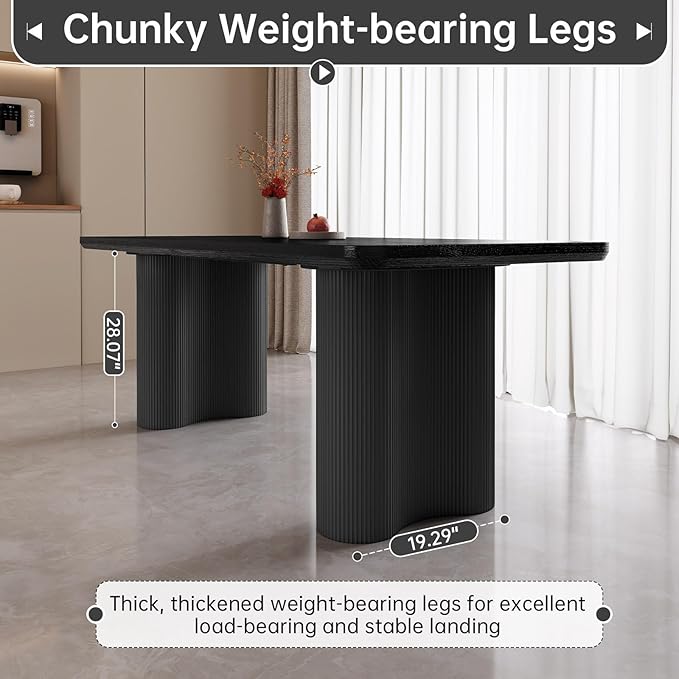 5-Piece Modern Dining Set, 62.99" Dining Table Set for 4, Rectangular Kitchen Table with 4 Chairs for Living Room, Kitchen & Dining Room Sets for Home, Apartment, Black