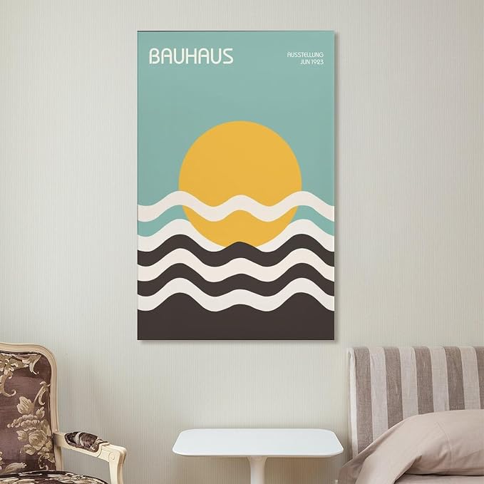FideMm Bauhaus Poster Wall Art,Exhibition Wall Art, Stylish Mid Century Home Decor Poster for Room Aesthetics Canvas Wall Art Poster And Print Unframe-style 20x30inch(50x75cm)