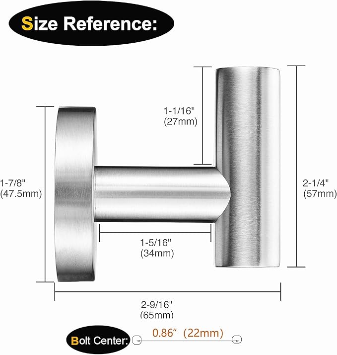 Nolimas Bathroom Towel Hooks SUS 304 Stainless Steel Coat Hook Round Clothes Towel Coat Robe Hook Cabinet Closet Door Sponges Holder for Bath Kitchen Garage Hotel,Wall Mounted, Brushed Nickel, 2Pack