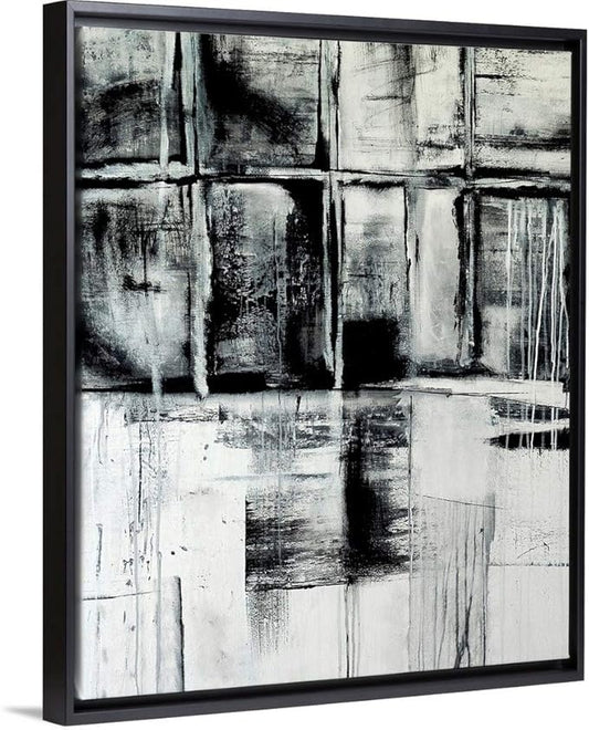CANVAS ON DEMAND Looking Through Canvas Wall Art Print by Erin Ashley, Contemporary, Abstract, Modern, Home Decor, Black and White Artwork,11" x14in