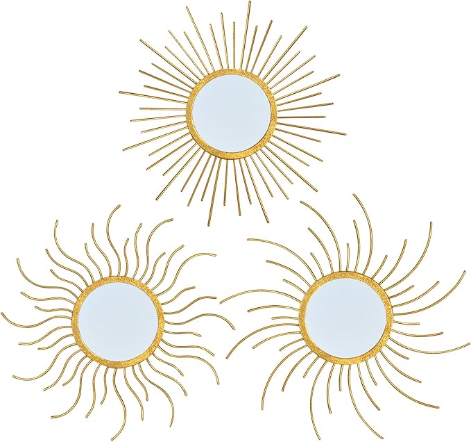Mirror Decor Sunburst Mirrors Metal Sun Mirror Wall Decor Wall Mirror Home Decorative Wall Art for Living Room Bedroom Entryway