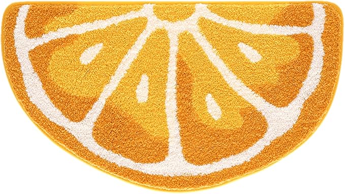 Ankah Fruit Bath Mats Cute Bathroom Rugs, Particularly Absorbent, Very Soft, and Dry Fast That Fits for Kid's Room, Bathroom or Other Room, 17.7" x 31.5", Orange