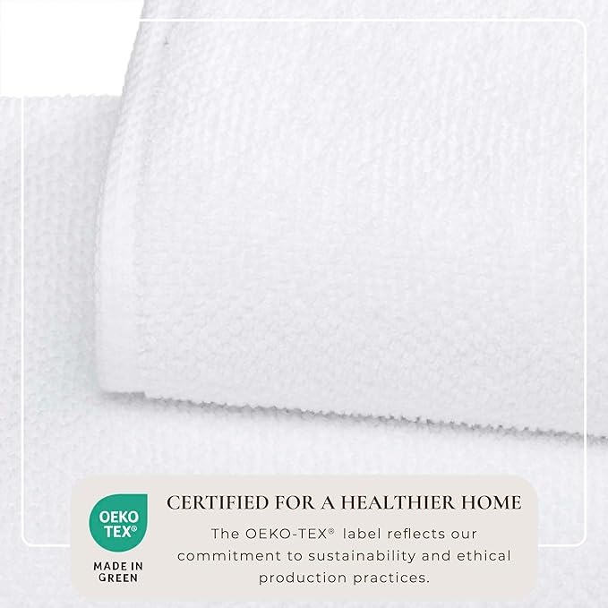 Great Bay Home White Washcloth- 100% Cotton 13x13 Wash Cloth - Absorbent, Quick-Drying, Durable Face Towels for Bathroom Decor - Low-Twist, Two-Ply Fibers (Optic White).