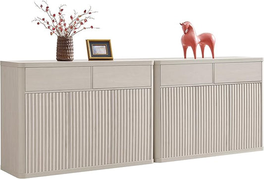 SICOTAS Buffet Cabinet with Storage - Storage Cabinet Sideboard with Doors & Shelves Accent Credenza Buffet Table with 4 Drawer Buffets & Sideboards for Living Room Dining Room Kitchen Entryway Office