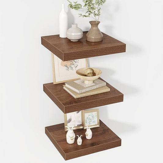 12 Inch Floating Shelves, 12" Deep Floating Shelf Wall Mounted, 12" Wall Shelves, Rustic Deep Bookshelf, Extra Deeper Display Shelves & Storage Shelves for Bedroom, Living Room, Set of 3