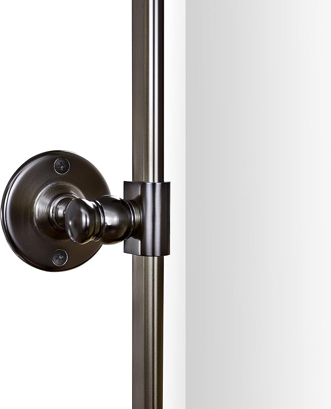 TEHOME Oil Rubbed Bronze Pivot Rectangle Mirrror Farmhouse Tiltable Rounded Metal Framed Pivoting Bathroom Mirror with Beveled Mirrror, Overall 26.91 x 35 inches (Mirrror 23 x 35 inches)