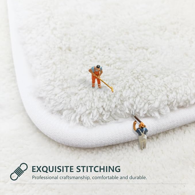 APROPHIC 20"X30" Boho Bath Rugs for Bathroom Decor Non-Slip Bath Mat Absorbent Plush Microfiber Soft Carpet Machine Washable Bath Mat for Bathrooms,Showers,Laundry Rooms,White and Black