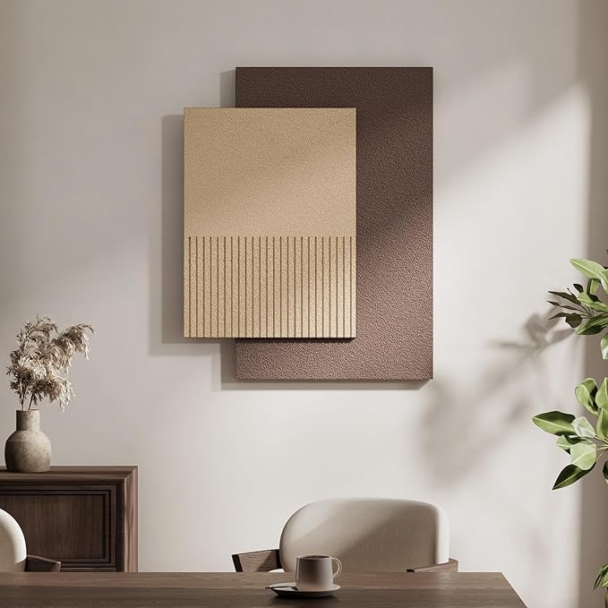 Cuspin Large 3D Textured Neutral Wall Art for Living Room, Modern Minimalist Paintings Artwork for Walls, Beige Brown Pictures Wall Decor for Bedroom Dining Room Hallway Office