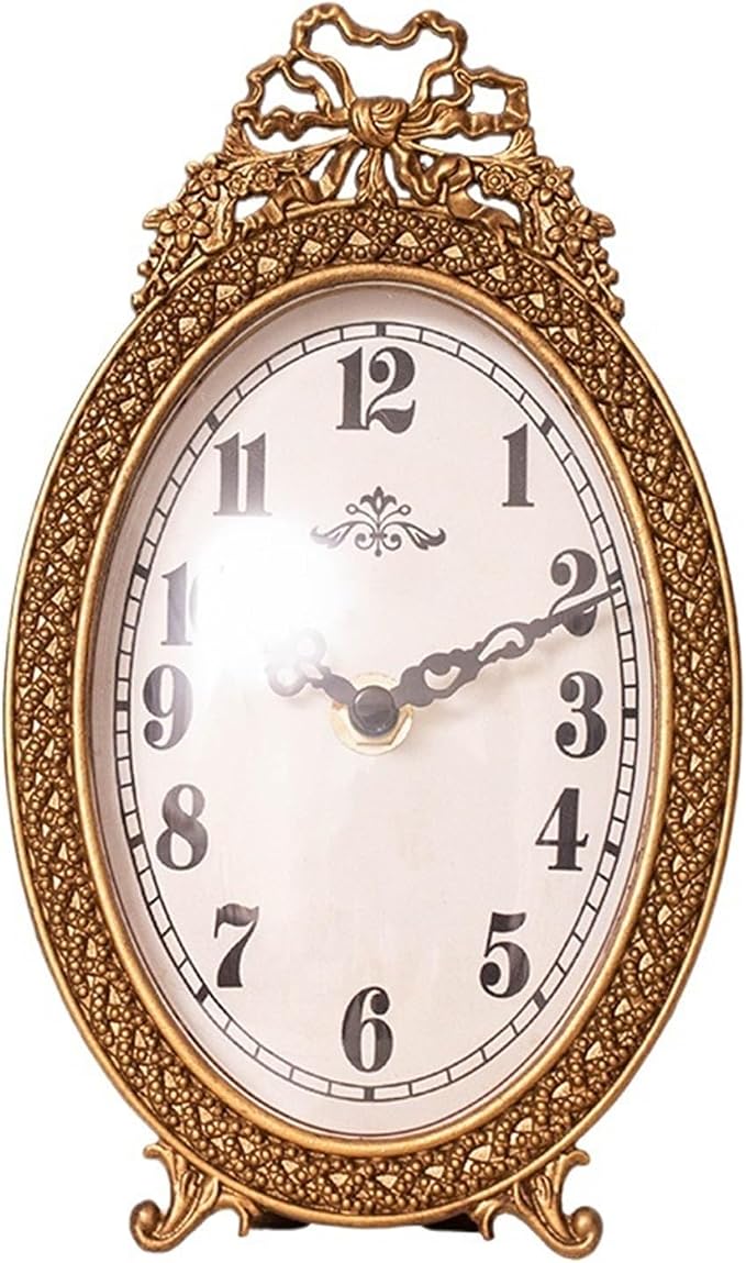 Mantel Clock French Retro Table Clock Ornaments Bedroom Desktop Decoration Living Room Decorative