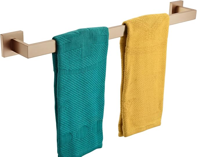 KOKOSIRI 24-Inch Towel Rack for Bathroom Kitchen Towel Bars Wall Mount SUS304 Stainless Steel Towels Holder, Champagne Bronze B4003CPG-L24