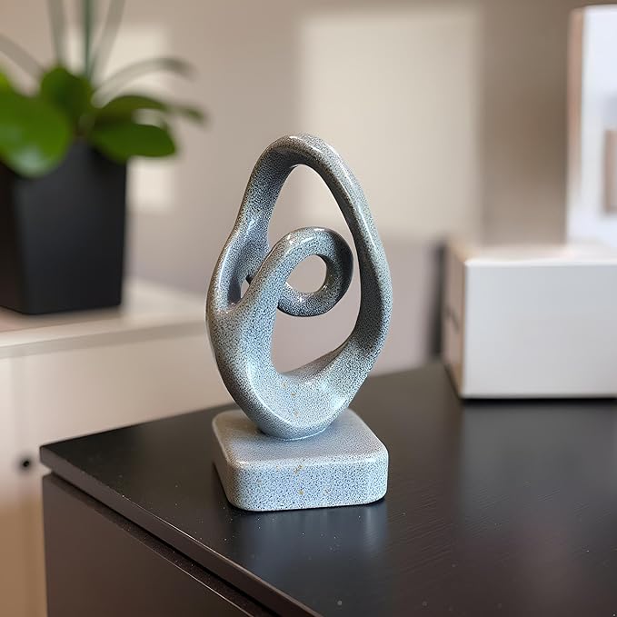 Abstract Modern Ribbon Decorative Sculpture, Knot Sculptures,Home Decor,Coffee Table Statues,Dining Living Room Desk Decor,Shelf Decoration (Marble Color-B)